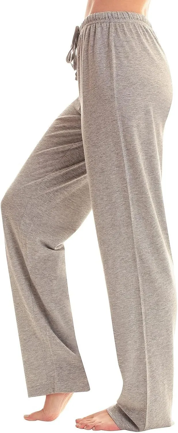 Pants for Women Casual High Waist Drawstring Elastic Waist Pants Lightweight Comfy Straight Leg Pant Loose Fit Trousers