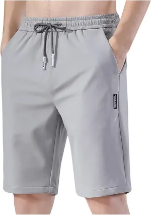 Puliam Shorts,Men's Ice Silk Stretch Quick-Dry Shorts Summer Elastic Waist ICY Shorts Soild Color Slim Athletic Shorts
