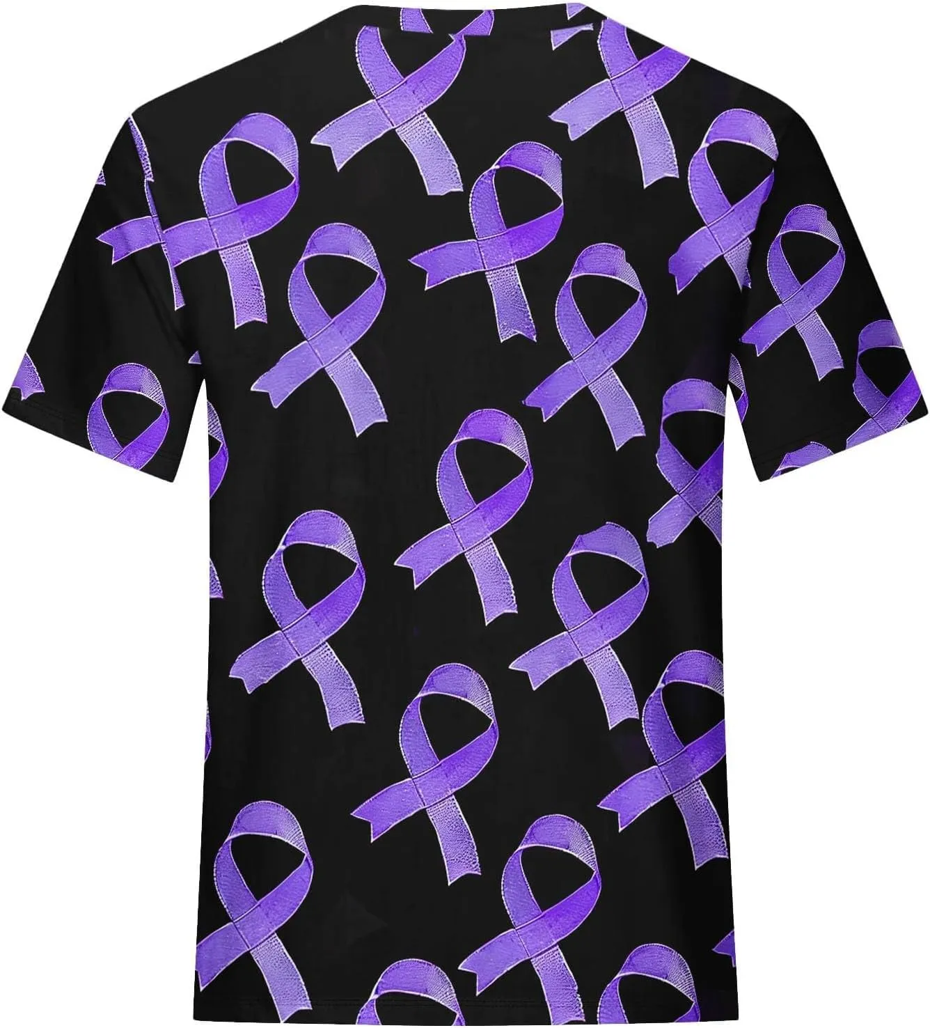 Purple Alzheimers Awareness Shirts Women Summer Floral Print Tops Soft O Neck Short Sleeve Lightweight Breathable Tee
