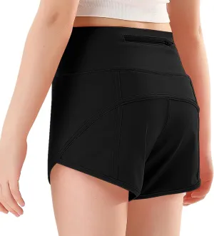 RISSCAN Girls Athletic Running Shorts Teen Girls with Back Zip Pocket Workout Quick Dry Lightweight Active Short for Kids