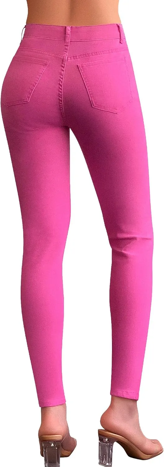 roswear Women's Essentials Ripped Mid Rise Destroyed Skinny Jeans