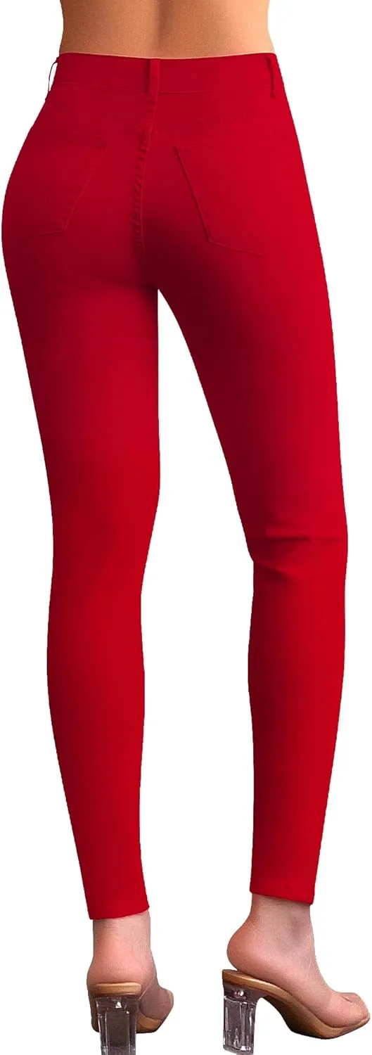 roswear Women's Essentials Ripped Mid Rise Destroyed Skinny Jeans