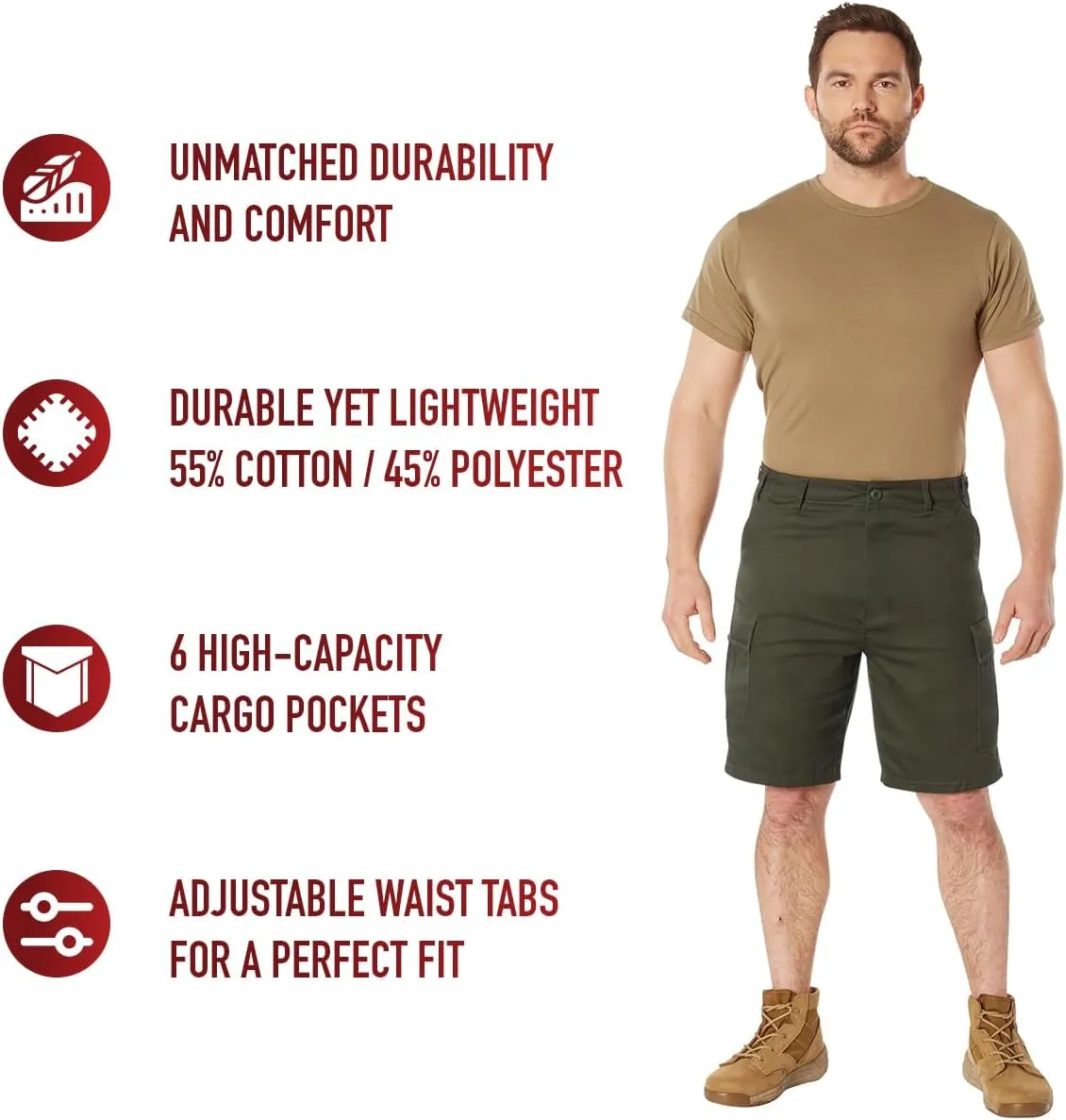 Rothco BDU Cargo Shorts Men’s Outdoor Shorts Hiking Shorts
