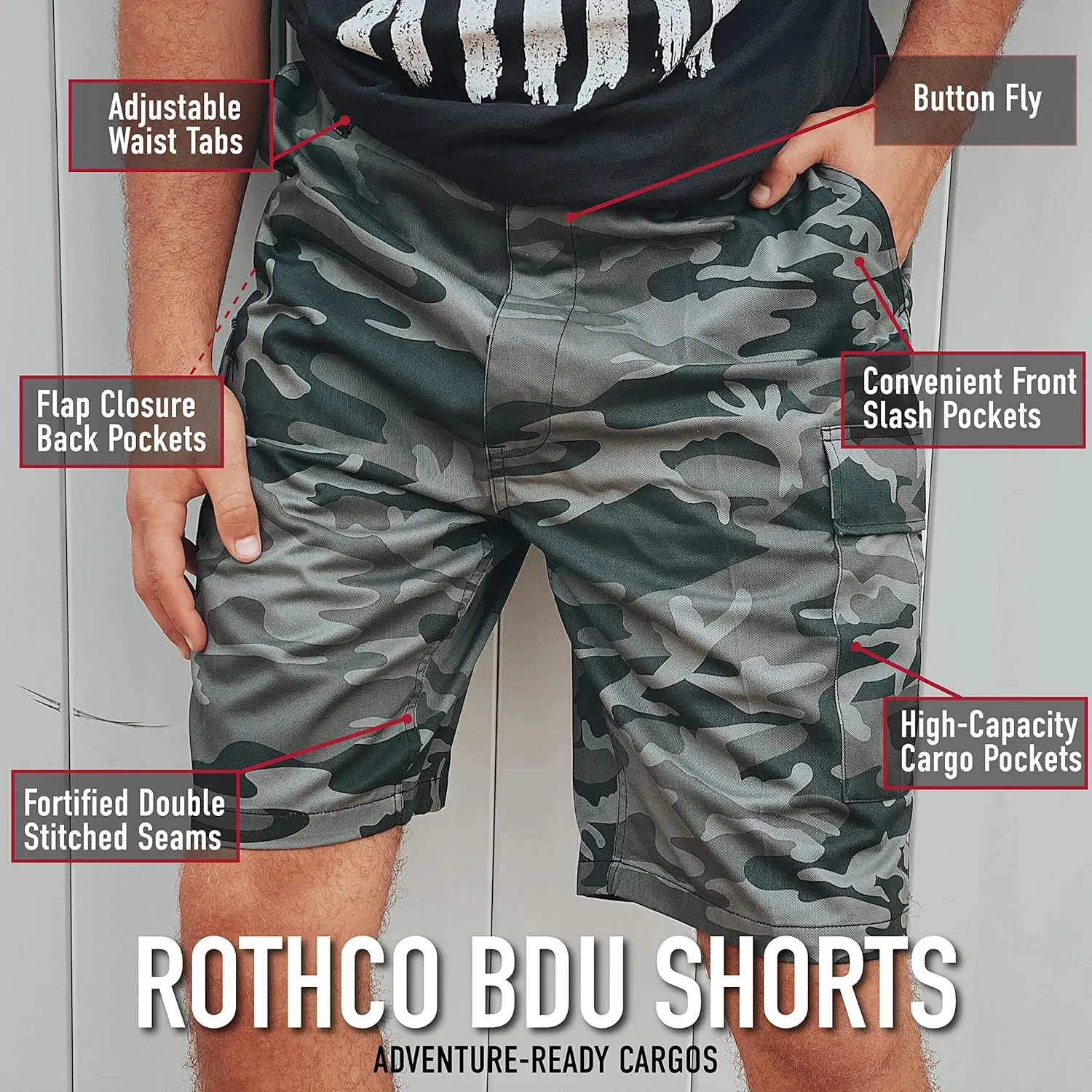 Rothco BDU Cargo Shorts Men’s Outdoor Shorts Hiking Shorts