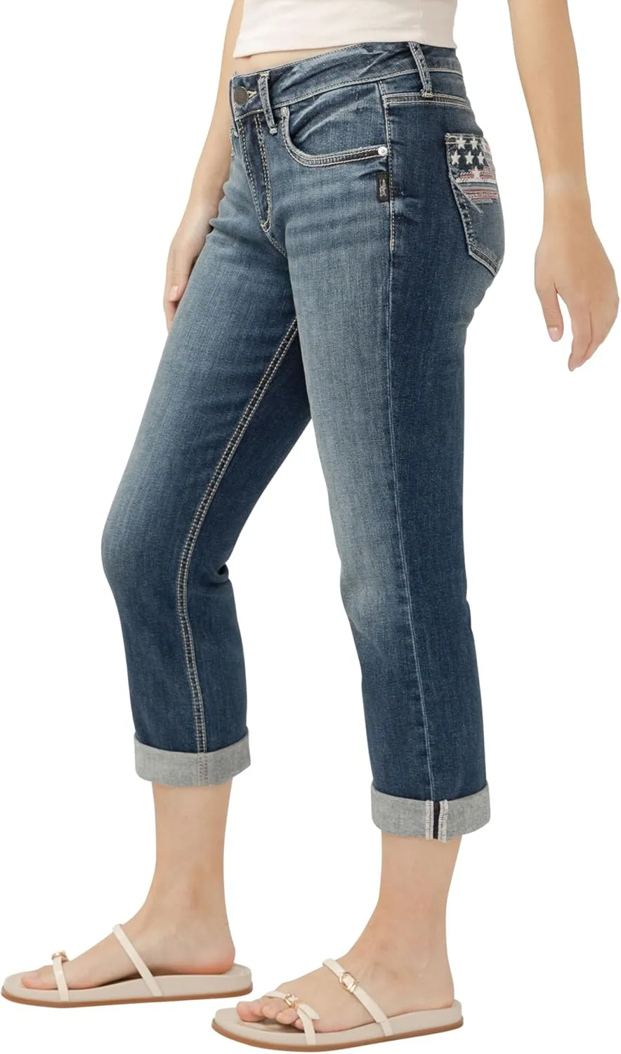Silver Jeans Co. Women's Suki Mid Rise Capri Jeans