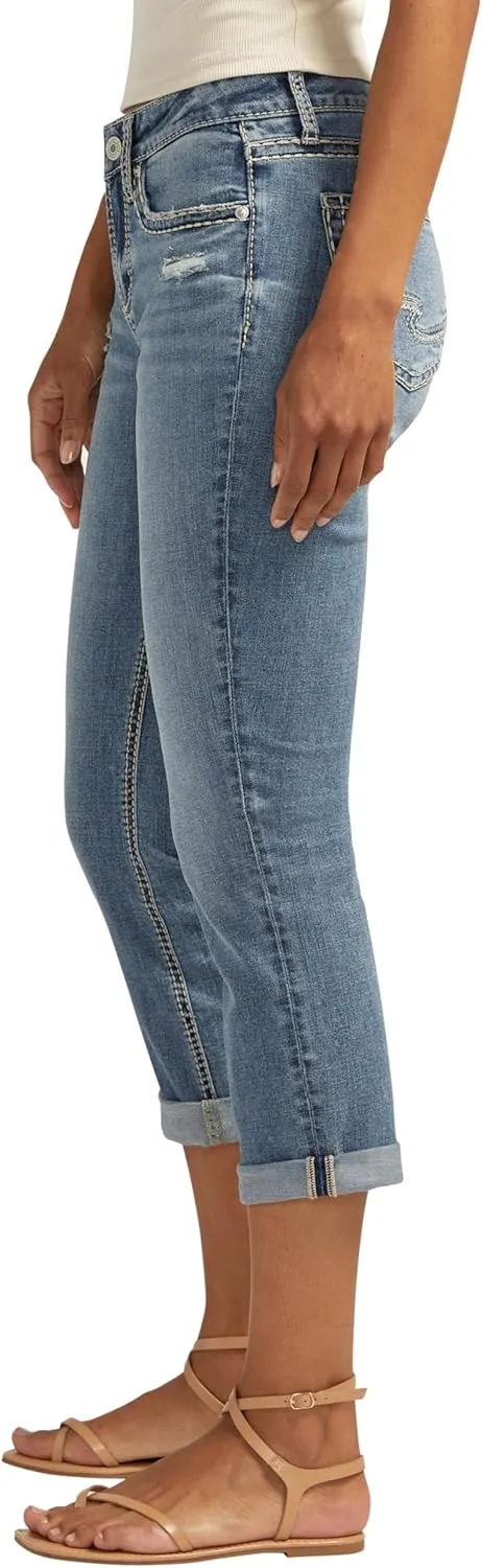 Silver Jeans Co. Women's Suki Mid Rise Capri Jeans