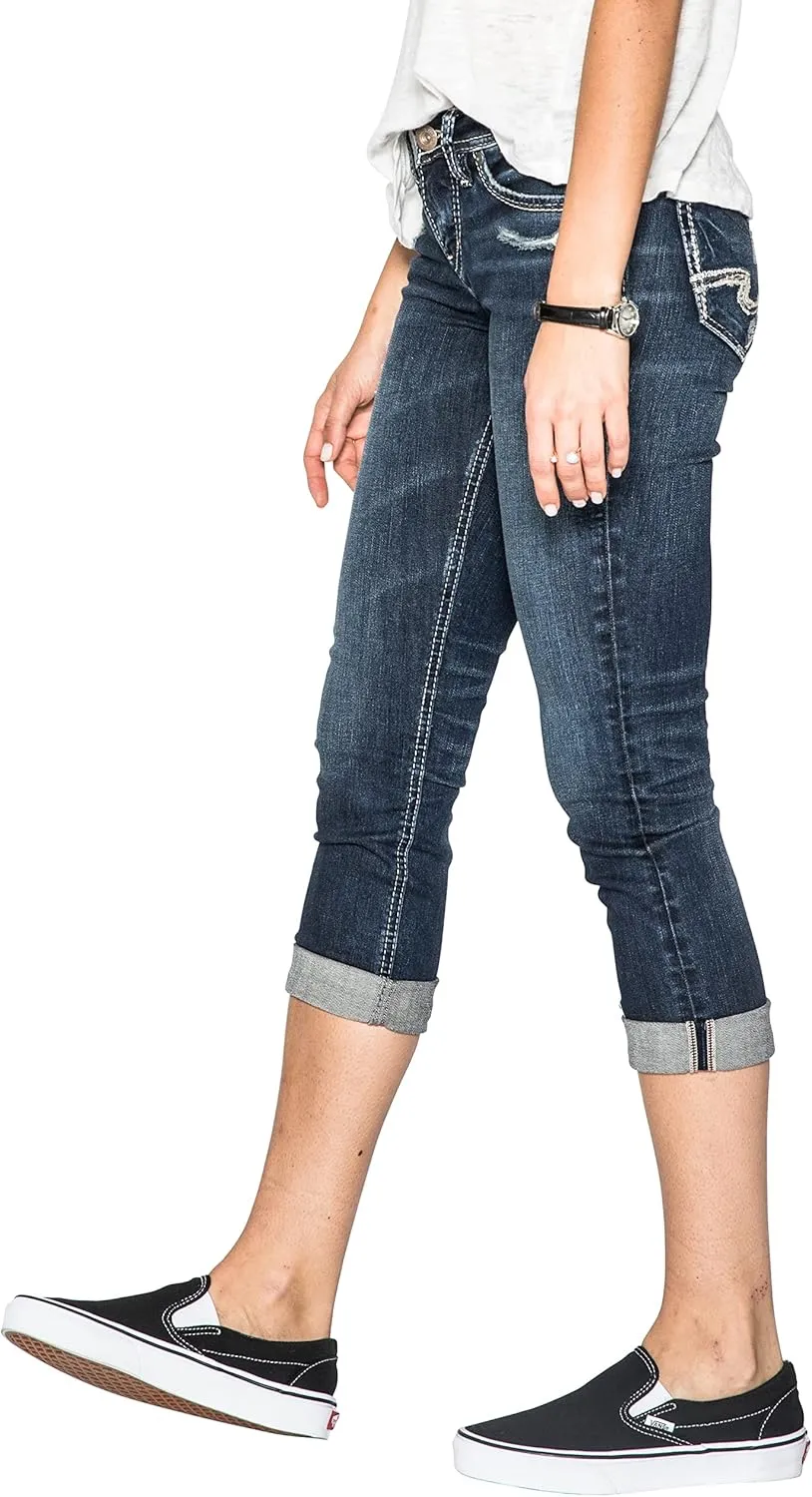 Silver Jeans Co. Women's Suki Mid Rise Capri Jeans