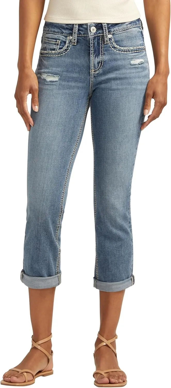 Silver Jeans Co. Women's Suki Mid Rise Capri Jeans