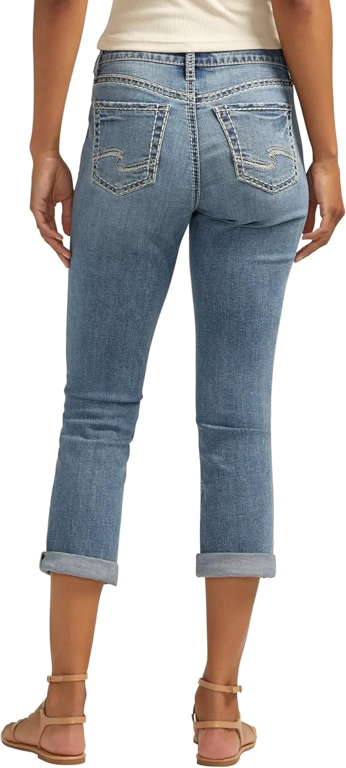 Silver Jeans Co. Women's Suki Mid Rise Capri Jeans