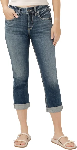 Silver Jeans Co. Women's Suki Mid Rise Capri Jeans