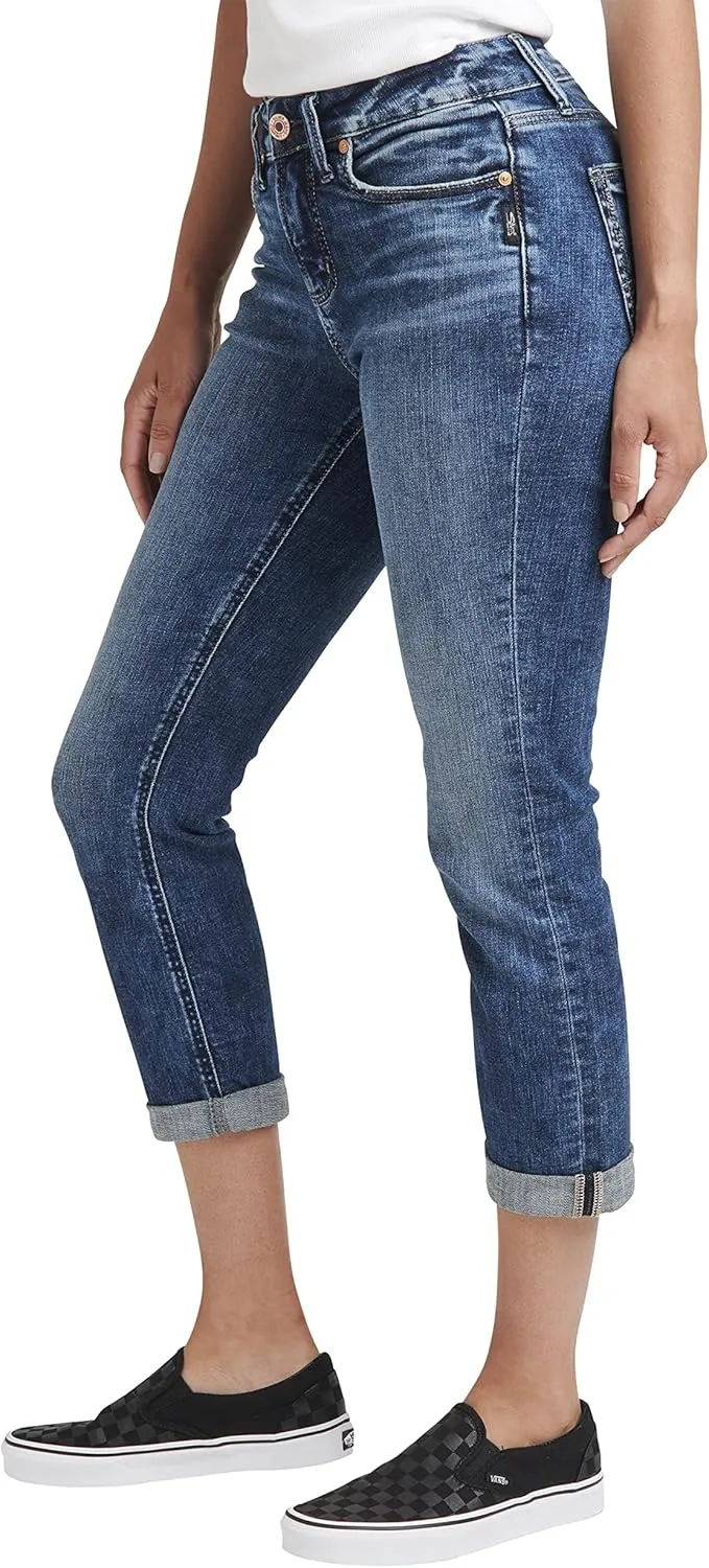 Silver Jeans Co. Women's Suki Mid Rise Capri Jeans