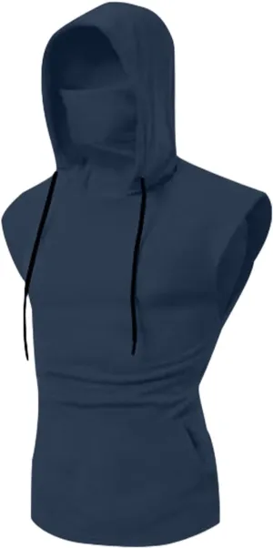 Sleeveless Hoodies for Men Casual Slim Fit Hooded Tank Tops Athletic Bodybuilding Gym Tee Running Workout Sport Shirts