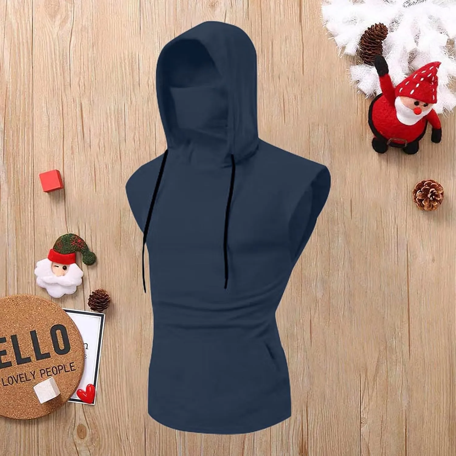 Sleeveless Hoodies for Men Casual Slim Fit Hooded Tank Tops Athletic Bodybuilding Gym Tee Running Workout Sport Shirts