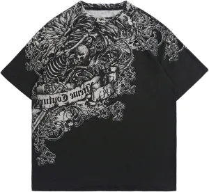 SOLY HUX Women's Y2k Goth Graphic Tees Short Sleeve Crew Neck T Shirt Vintage Streetwear Summer Tops