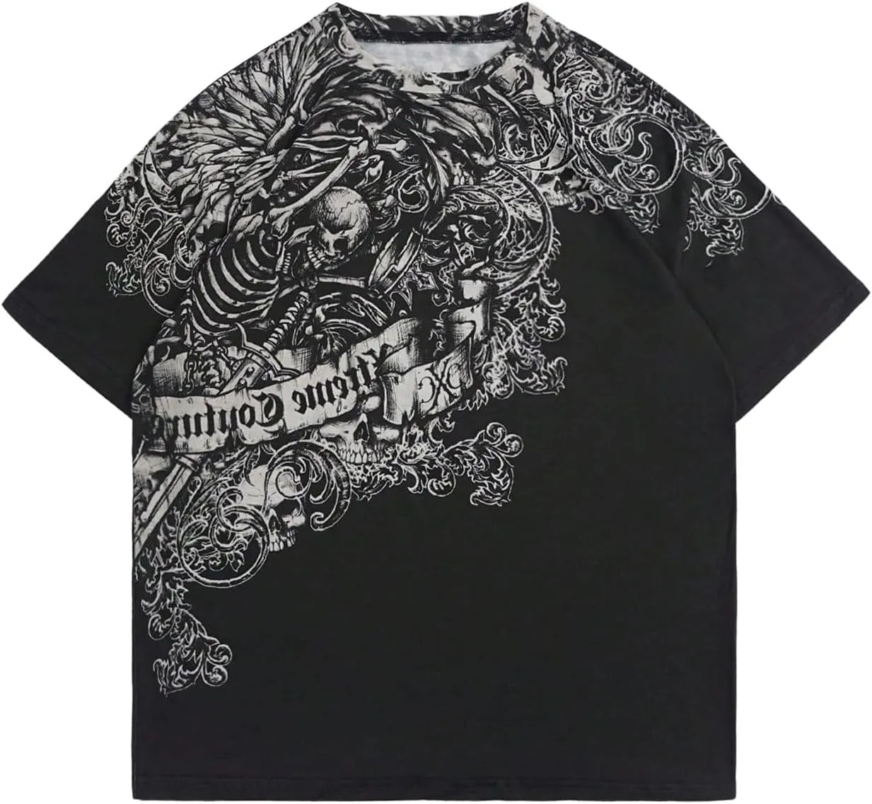 SOLY HUX Women's Y2k Goth Graphic Tees Short Sleeve Crew Neck T Shirt Vintage Streetwear Summer Tops