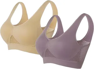 Sports Bras for Women Full Coverage No Underwire Everyday Bras Comfort Wireless Lightly Lined T-Shirt Bra