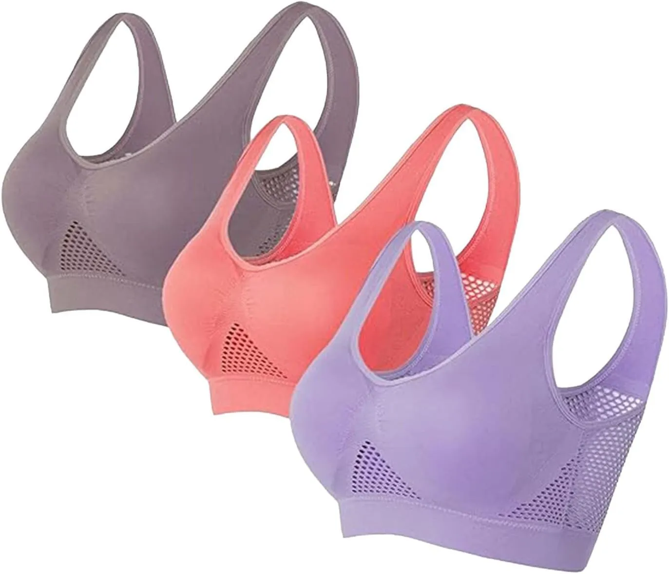 Sports Bras for Women Full Coverage No Underwire Everyday Bras Comfort Wireless Lightly Lined T-Shirt Bra