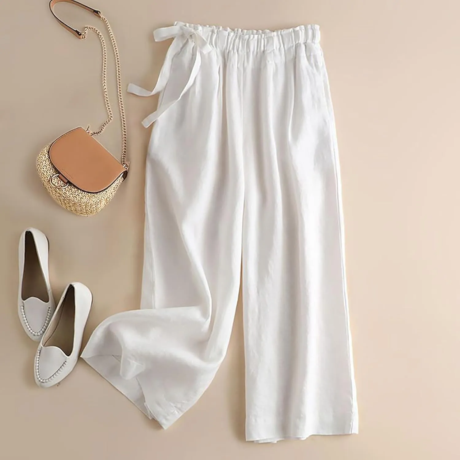 Summer Shorts for Women 2024 Knee Length High Waisted Wide Leg Bermuda Shorts Pockets Plus Size Business Dressy Casual Shorts