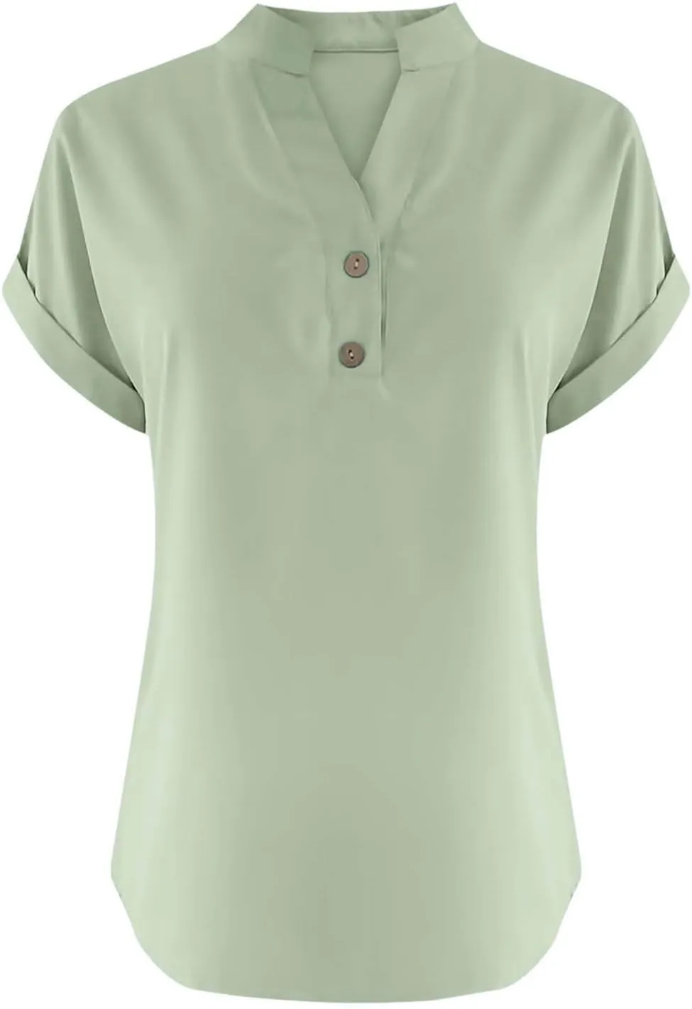 Summer Tops for Women 2025 Trendy Short Sleeve Cotton Linen Shirts Lightweight Casual Button V Neck Blouse Loose Tops