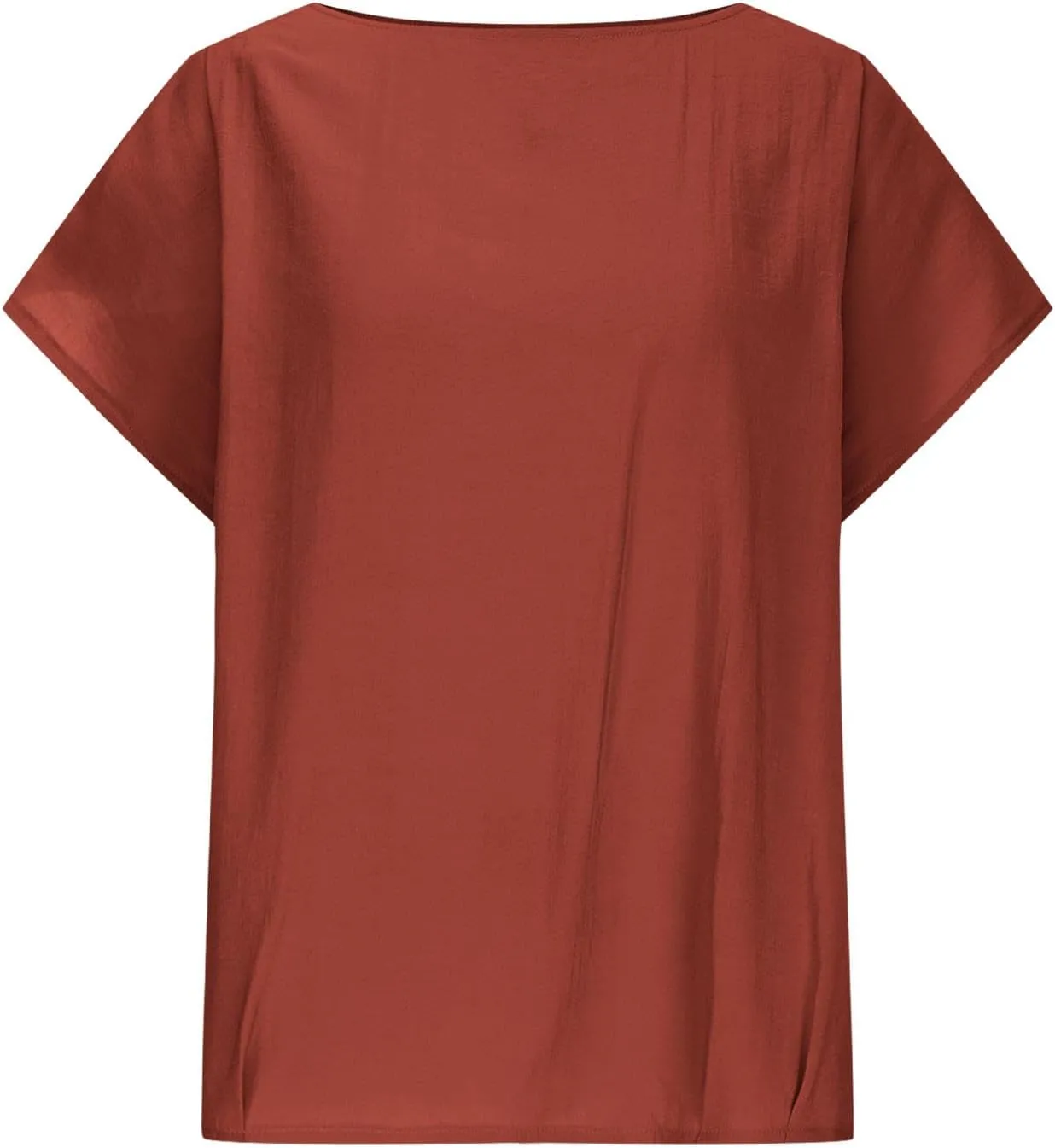 Summer Tops for Women Short Sleeve Crewneck T Shirts Casual Loose Plain Blouse Tees