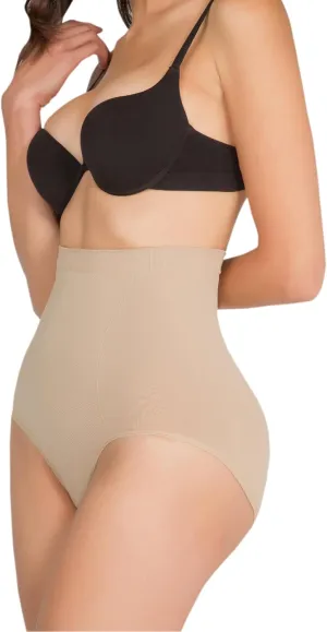 Tall Anti Cellulite Seamless High-Waisted Shaper Briefs Scarlet.