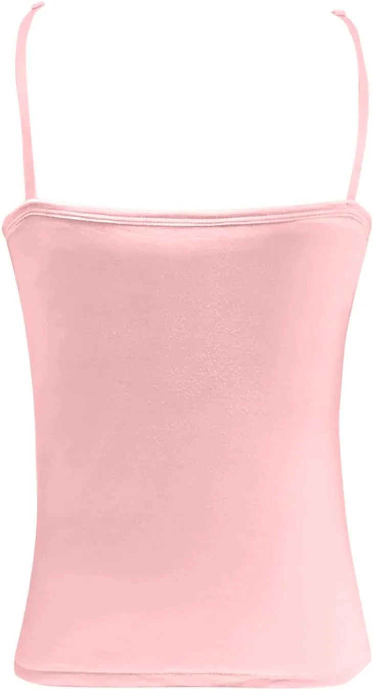 Tank Top for Women Shelf Bra Spaghetti Strap Camisole Seamless Cotton Cami Shirts