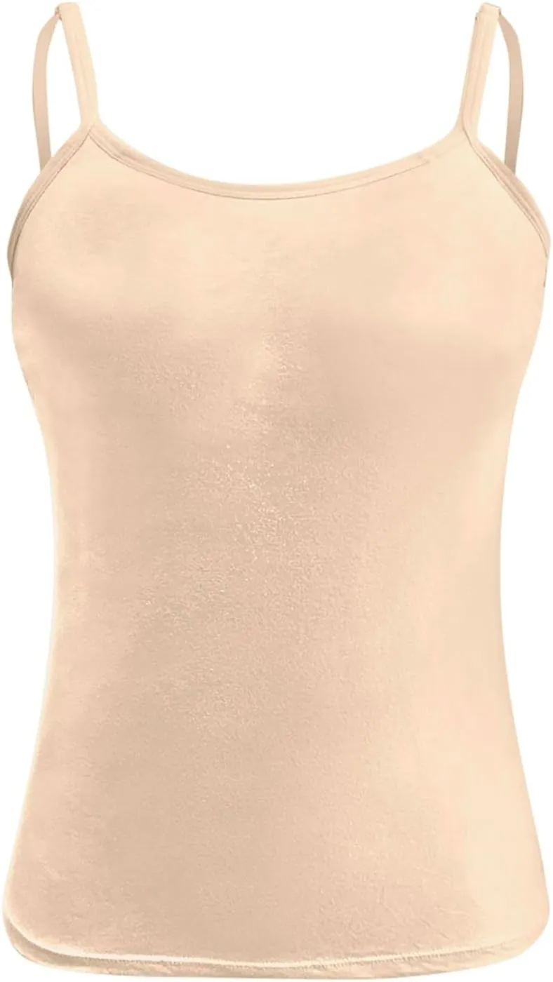 Tank Top for Women Shelf Bra Spaghetti Strap Camisole Seamless Cotton Cami Shirts