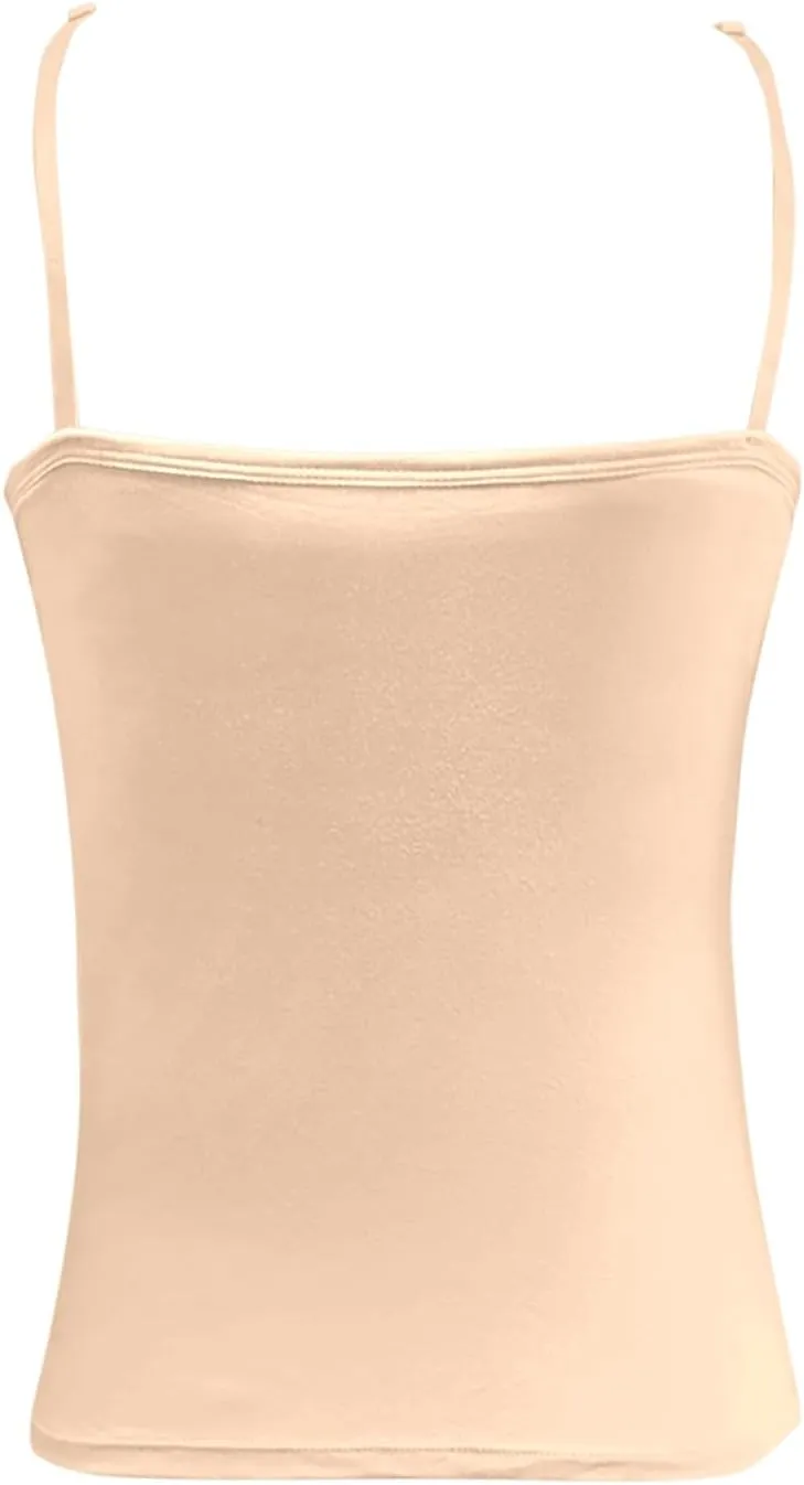 Tank Top for Women Shelf Bra Spaghetti Strap Camisole Seamless Cotton Cami Shirts