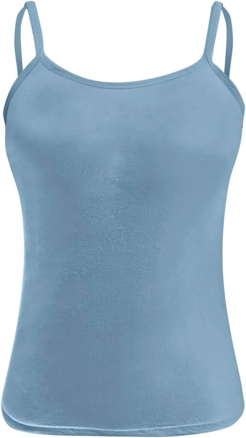 Tank Top for Women Shelf Bra Spaghetti Strap Camisole Seamless Cotton Cami Shirts