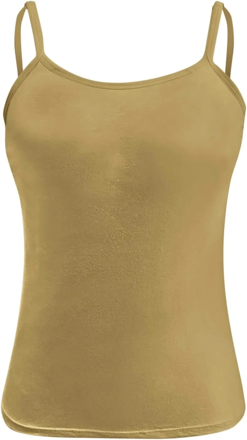 Tank Top for Women Shelf Bra Spaghetti Strap Camisole Seamless Cotton Cami Shirts