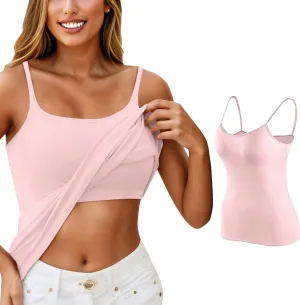 Tank Top for Women Shelf Bra Spaghetti Strap Camisole Seamless Cotton Cami Shirts