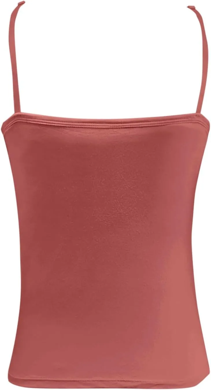 Tank Top for Women Shelf Bra Spaghetti Strap Camisole Seamless Cotton Cami Shirts