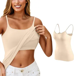 Tank Top for Women Shelf Bra Spaghetti Strap Camisole Seamless Cotton Cami Shirts