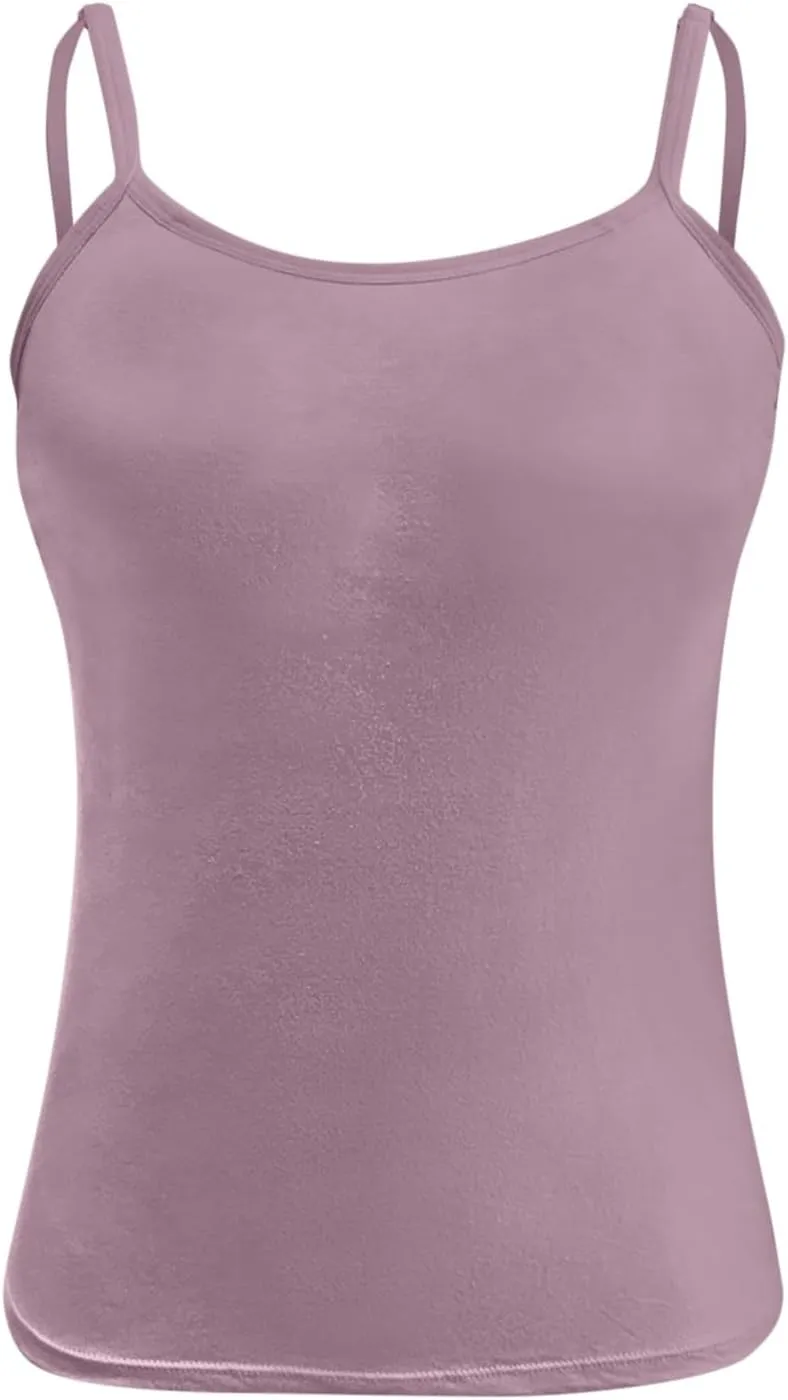 Tank Top for Women Shelf Bra Spaghetti Strap Camisole Seamless Cotton Cami Shirts