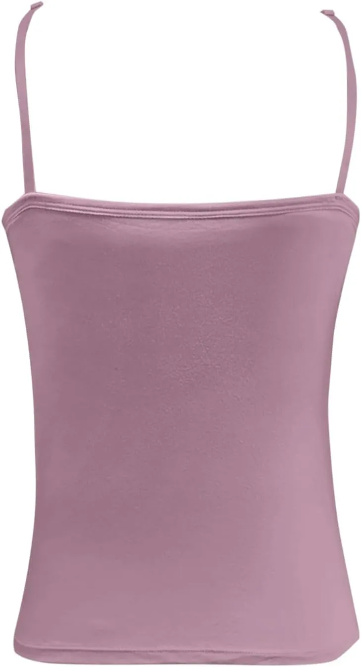 Tank Top for Women Shelf Bra Spaghetti Strap Camisole Seamless Cotton Cami Shirts