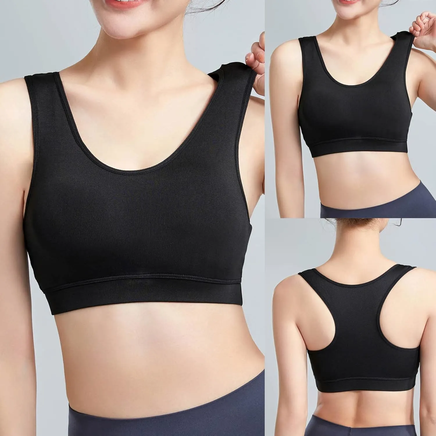 Underwear for Women Yoga Wear Running Back Training Soft Touch Strappy Stretchy Sports Shock-Proof Breasted Bra