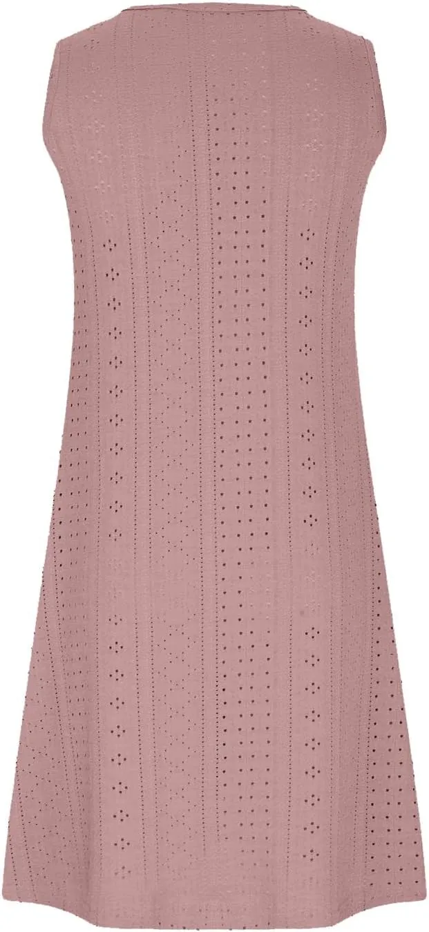 Vacation Dresses for Women 2025 Casual Sleeveless Sexy Wrap Short Dresses V Neck Solid Sundress Mini Flowy Dress