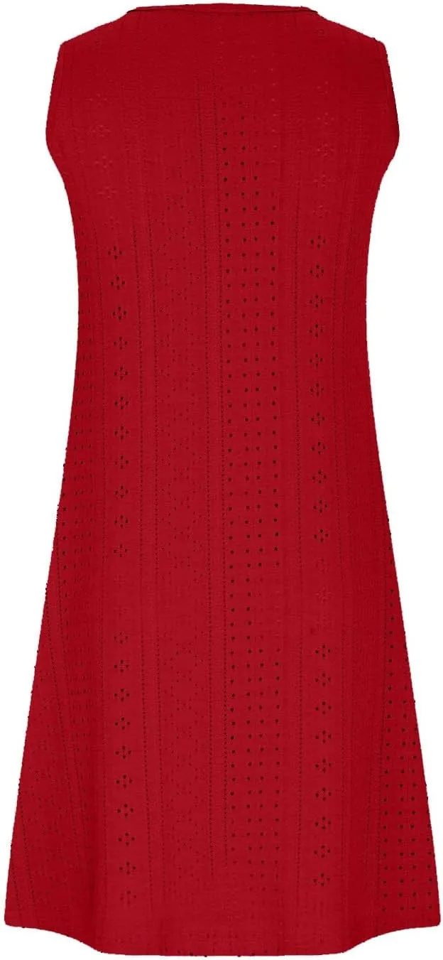 Vacation Dresses for Women 2025 Casual Sleeveless Sexy Wrap Short Dresses V Neck Solid Sundress Mini Flowy Dress