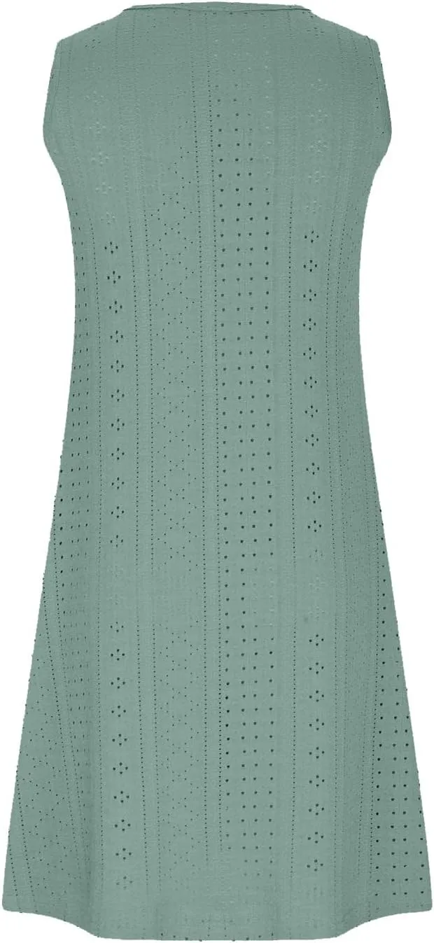 Vacation Dresses for Women 2025 Casual Sleeveless Sexy Wrap Short Dresses V Neck Solid Sundress Mini Flowy Dress