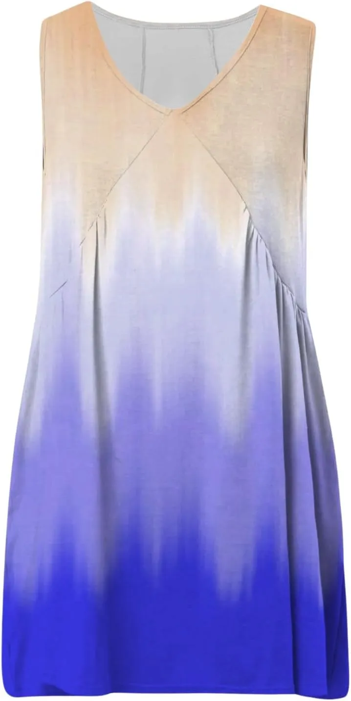 Vacation Dresses for Women 2025 Sleeveless V Neck Tiered Swing Dress Casual Going Out Short Sundress with Pockets