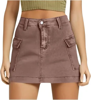 Vintage Jean Skorts for Woman High Waisted Trendy Stretchy Denim Skirt with Pocket Y2K Casual Summer Skorts Skirts
