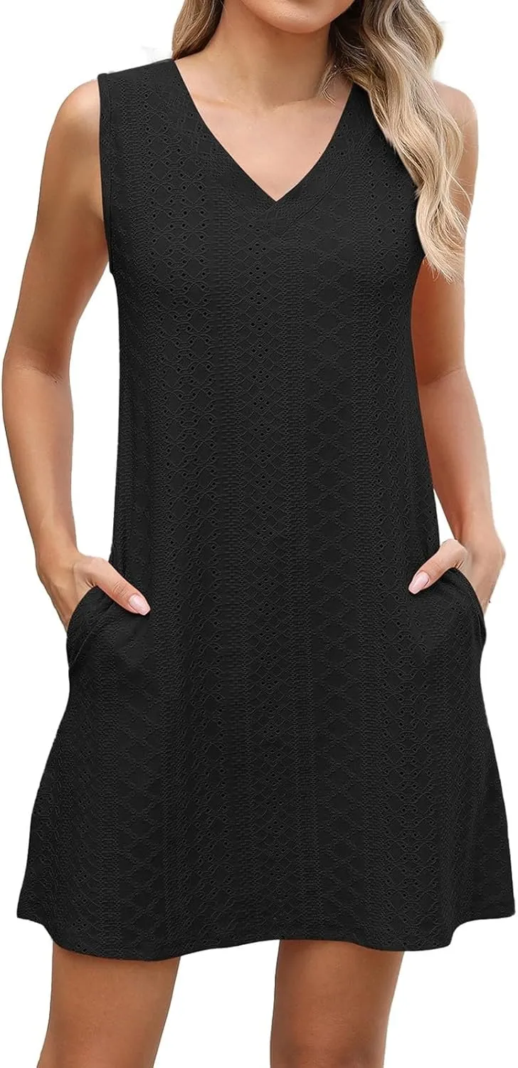 Wedding Guest Dresses for Women V-Neck Spaghetti Strap Dresses Waist Tie Sundress Layer Ruffle Hem a Line Mini Dress