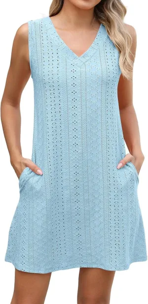 Wedding Guest Dresses for Women V-Neck Spaghetti Strap Dresses Waist Tie Sundress Layer Ruffle Hem a Line Mini Dress