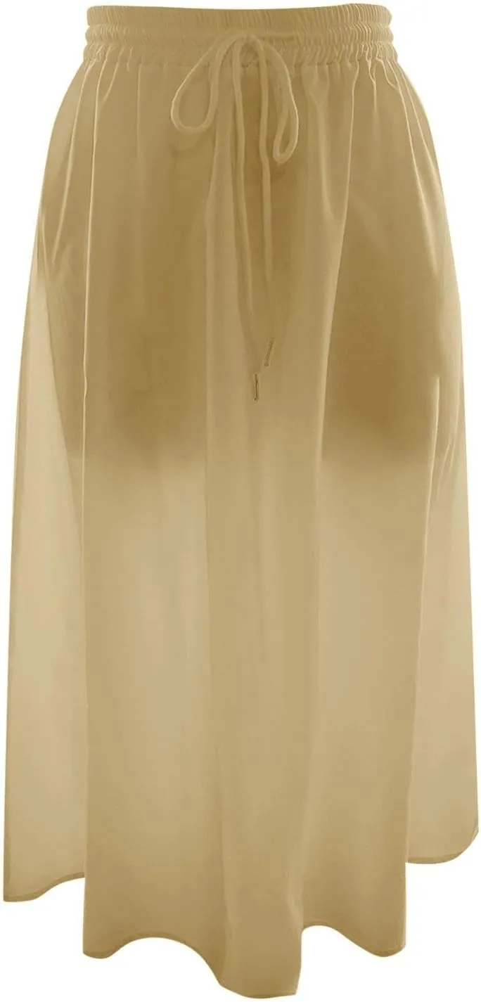 Women Boho Floral Maxi Skirt Elastic High Waist Tiered Pleated Flowy Long Summer Casual Beach Skirt
