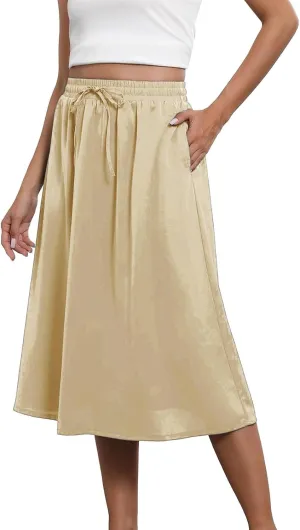 Women Boho Floral Maxi Skirt Elastic High Waist Tiered Pleated Flowy Long Summer Casual Beach Skirt