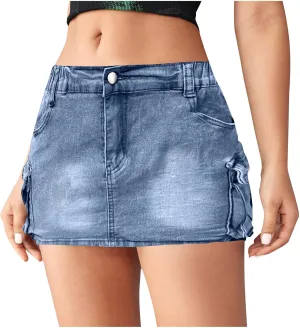 Women Fashion Jean Skorts 2025 High Waisted Y2k Mini Skirt Stretchy Denim Shorts Skort Country Concert Outfits