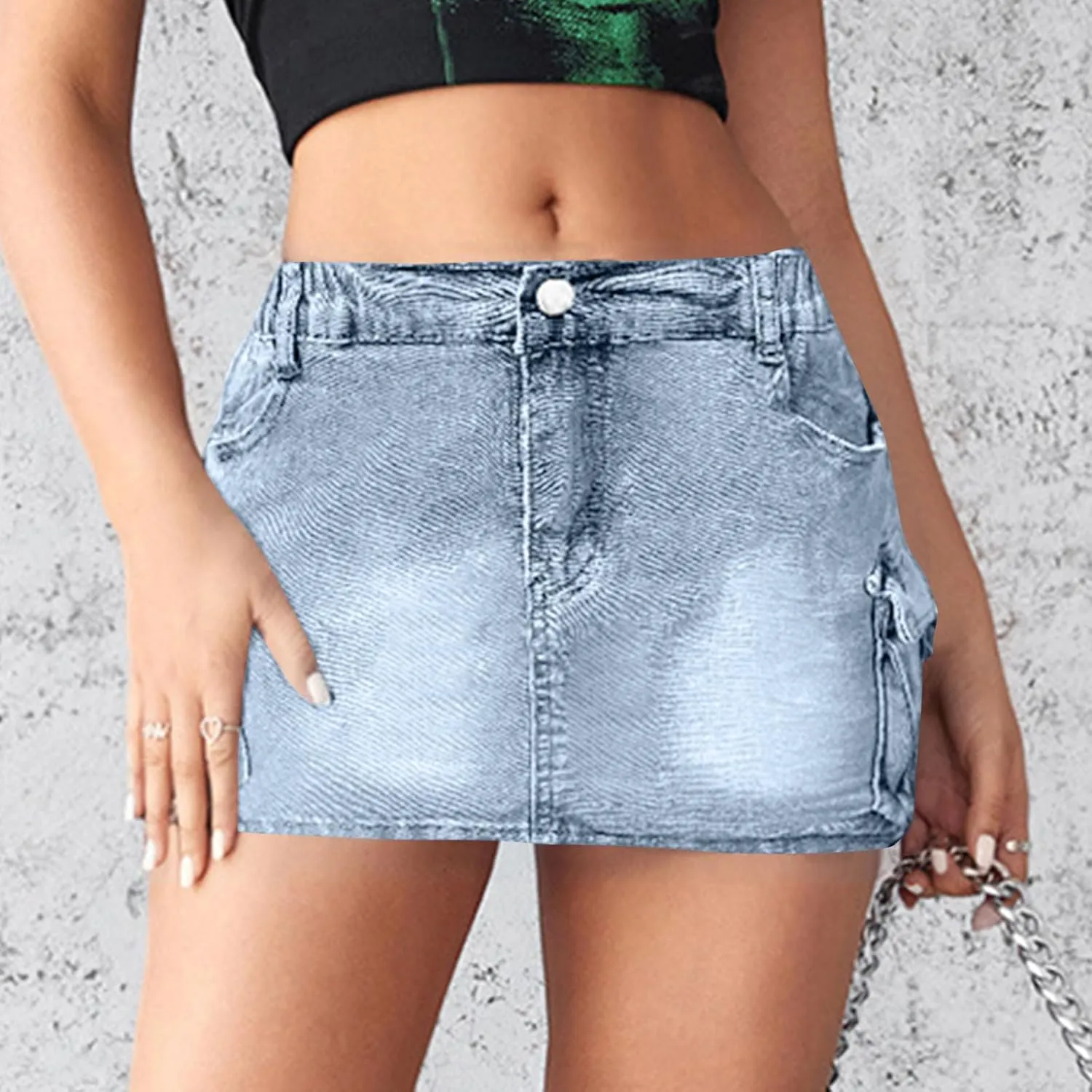 Women Fashion Jean Skorts 2025 High Waisted Y2k Mini Skirt Stretchy Denim Shorts Skort Country Concert Outfits