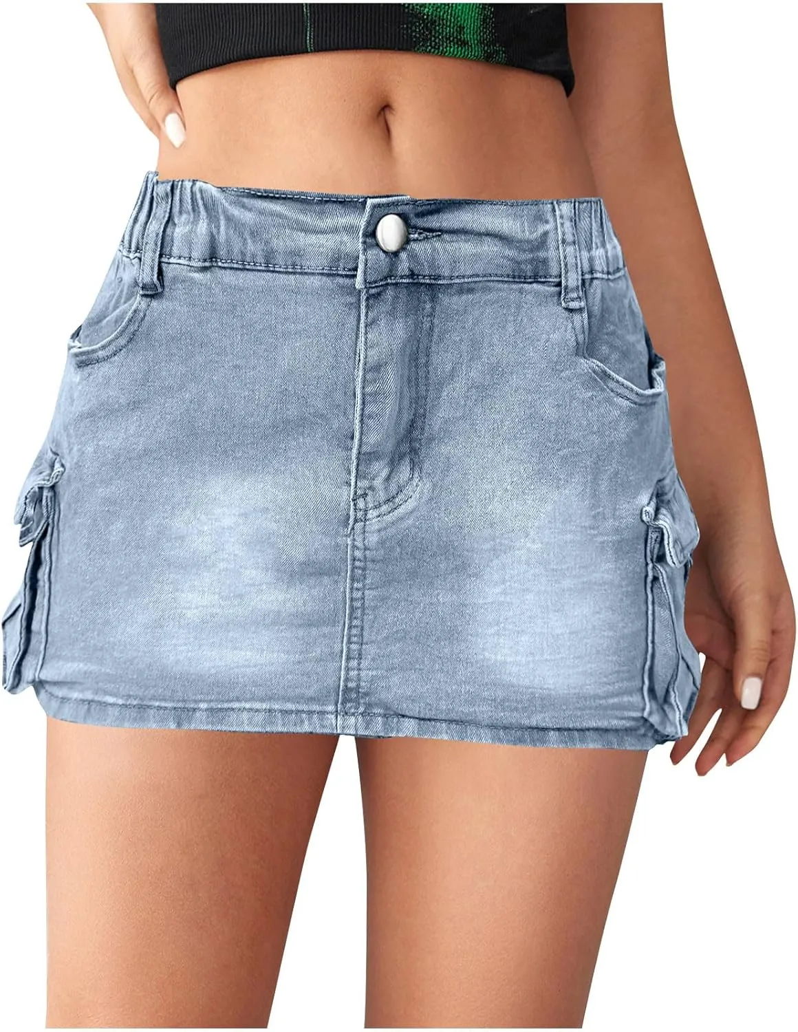 Women Fashion Jean Skorts 2025 High Waisted Y2k Mini Skirt Stretchy Denim Shorts Skort Country Concert Outfits