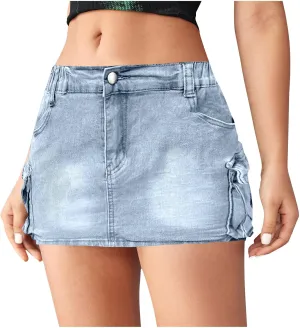 Women Fashion Jean Skorts 2025 High Waisted Y2k Mini Skirt Stretchy Denim Shorts Skort Country Concert Outfits