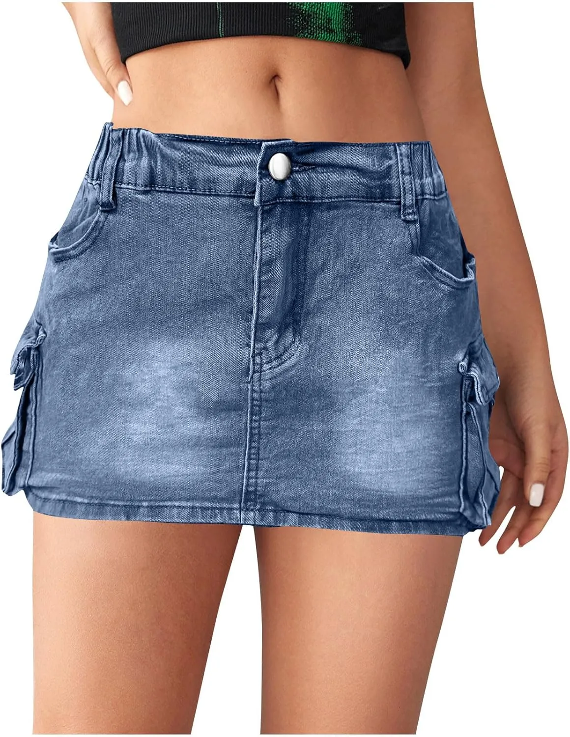 Women Fashion Jean Skorts 2025 High Waisted Y2k Mini Skirt Stretchy Denim Shorts Skort Country Concert Outfits